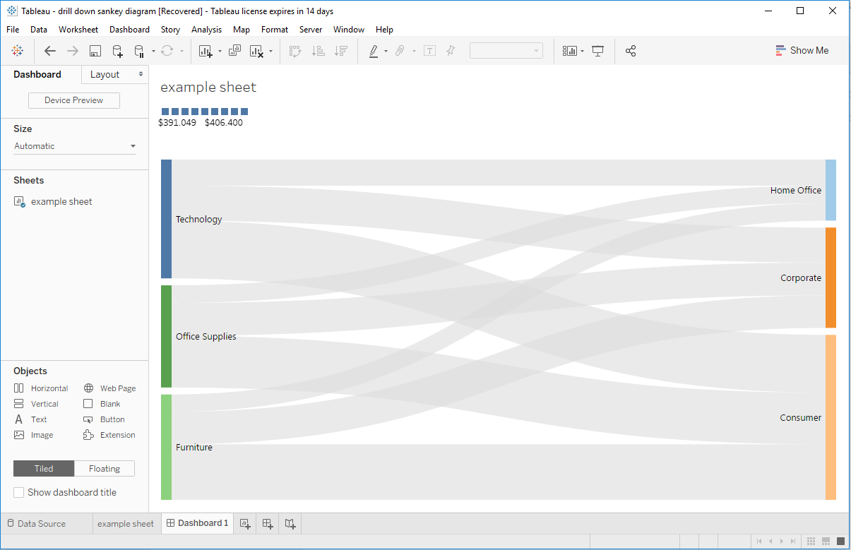 ShowMeMore | Drill Down in Sankey Diagram Product News drill down