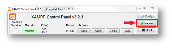 Check available ports netstat in XAMPP