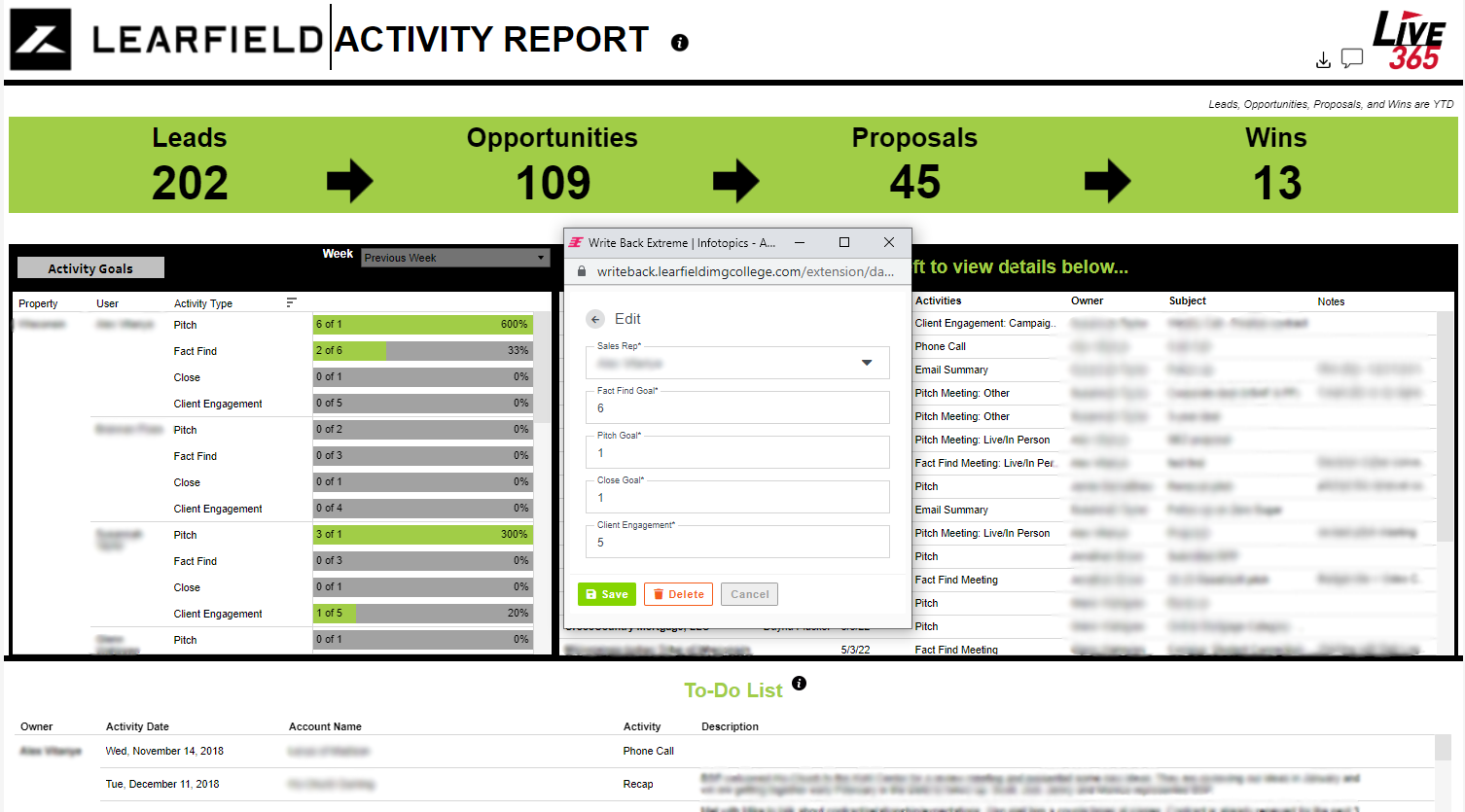 LEARFIELD using the WriteBackExtreme Tableau Extension