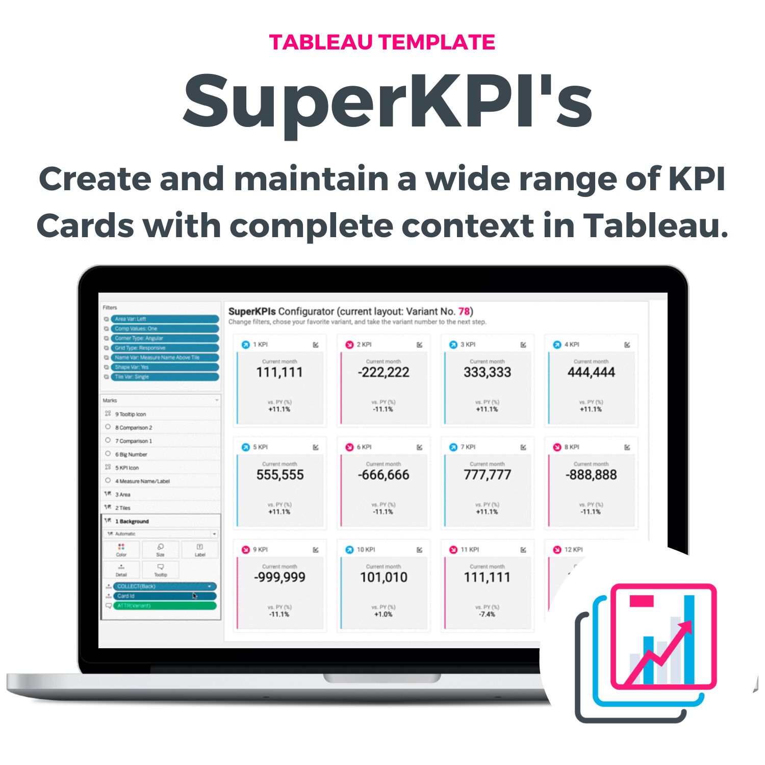 SuperKPI's - Next-level KPI Cards in Native Tableau
