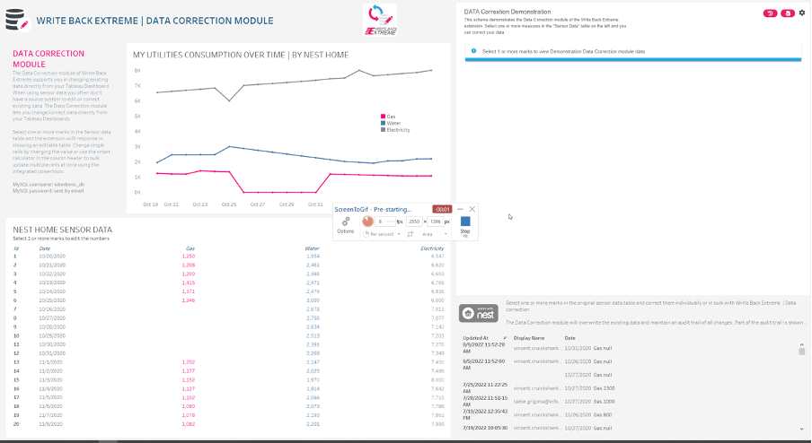 Editing data in Tableau dashboards