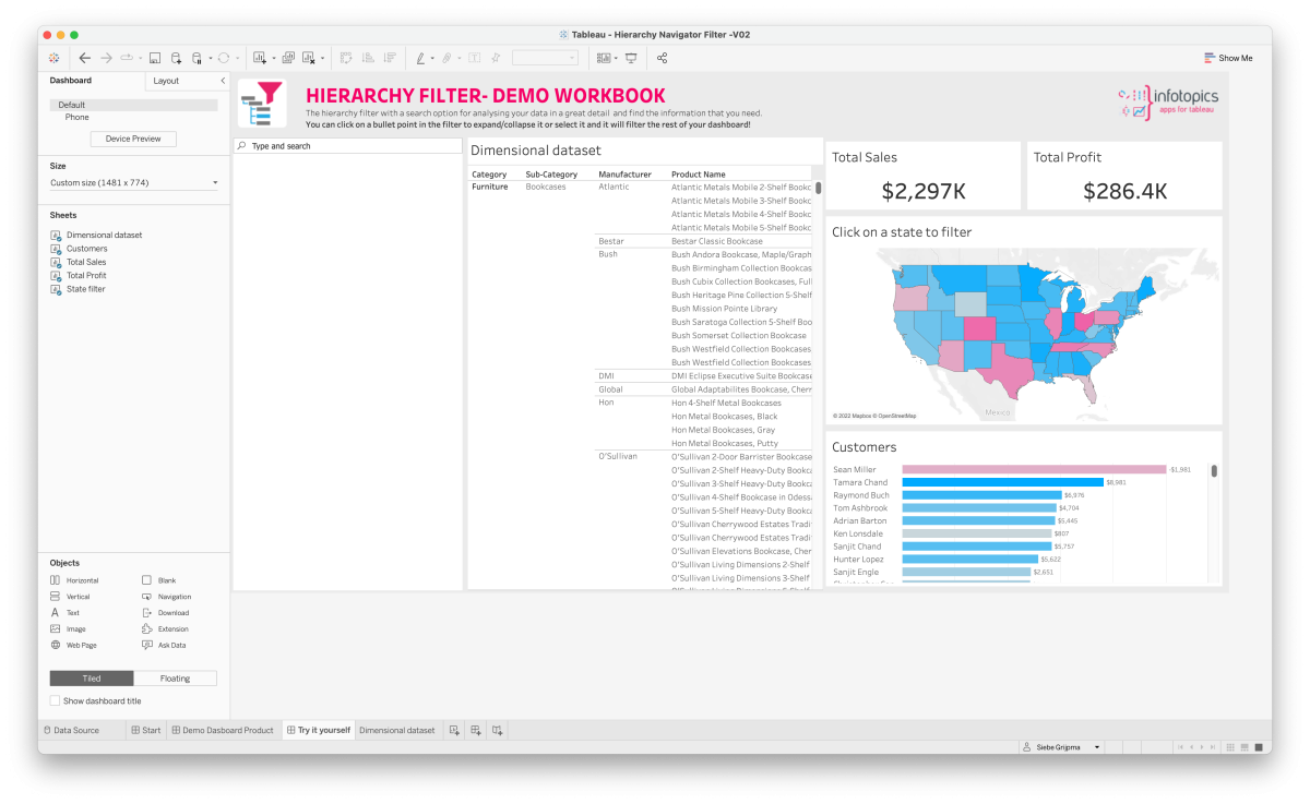 HierarchyFilter Product Guide Infotopics Apps for Tableau