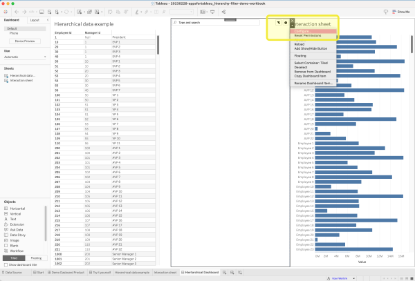 HierarchyFilter Product Guide - Infotopics | Apps For Tableau