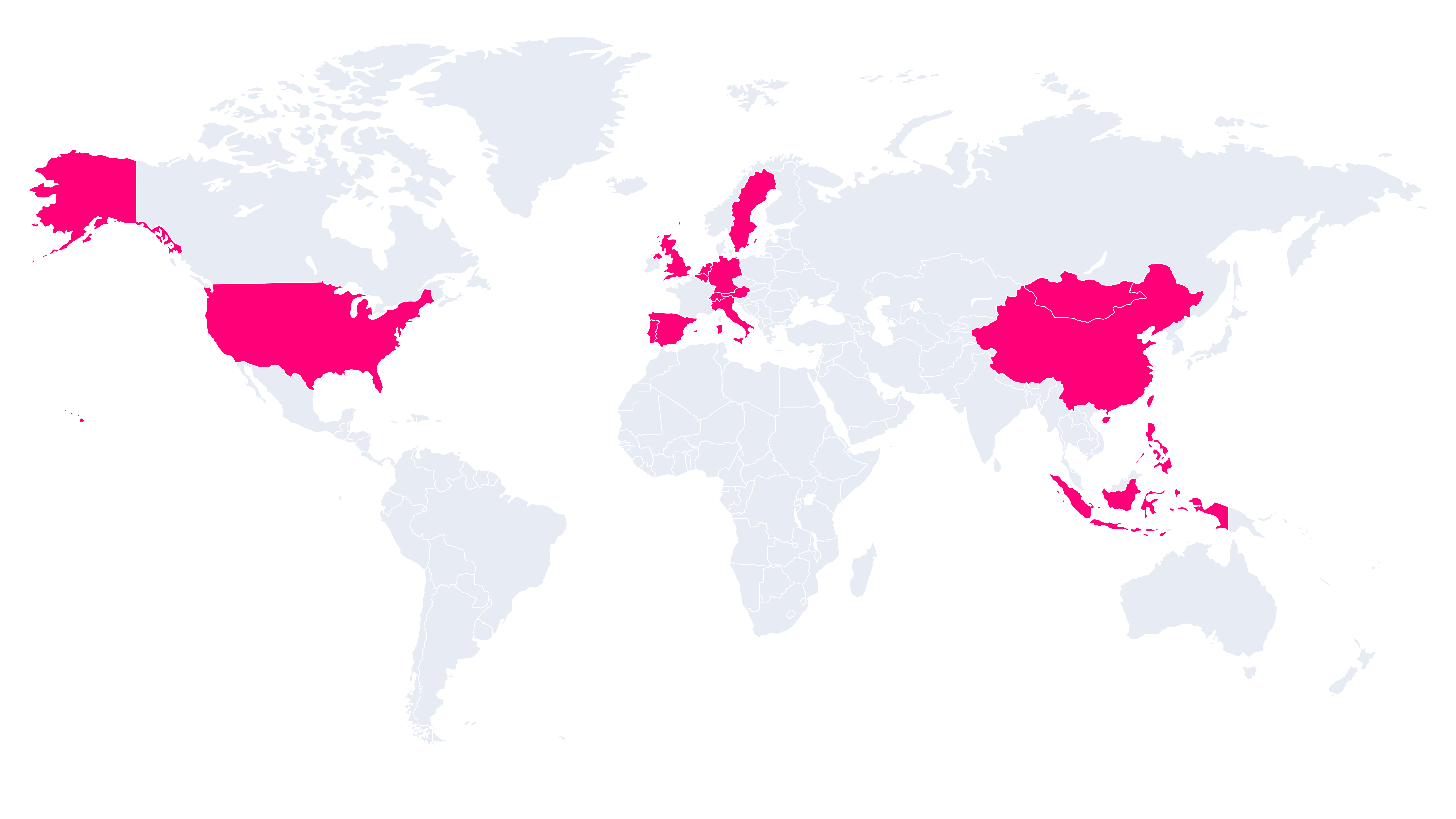 World map partners of Apps for Tableau