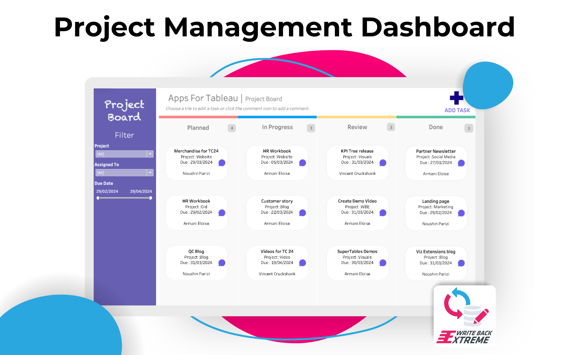 Level Up Your Project Management in Tableau with WriteBackExtreme Extensions DrillDownTree Project Management in Tableau