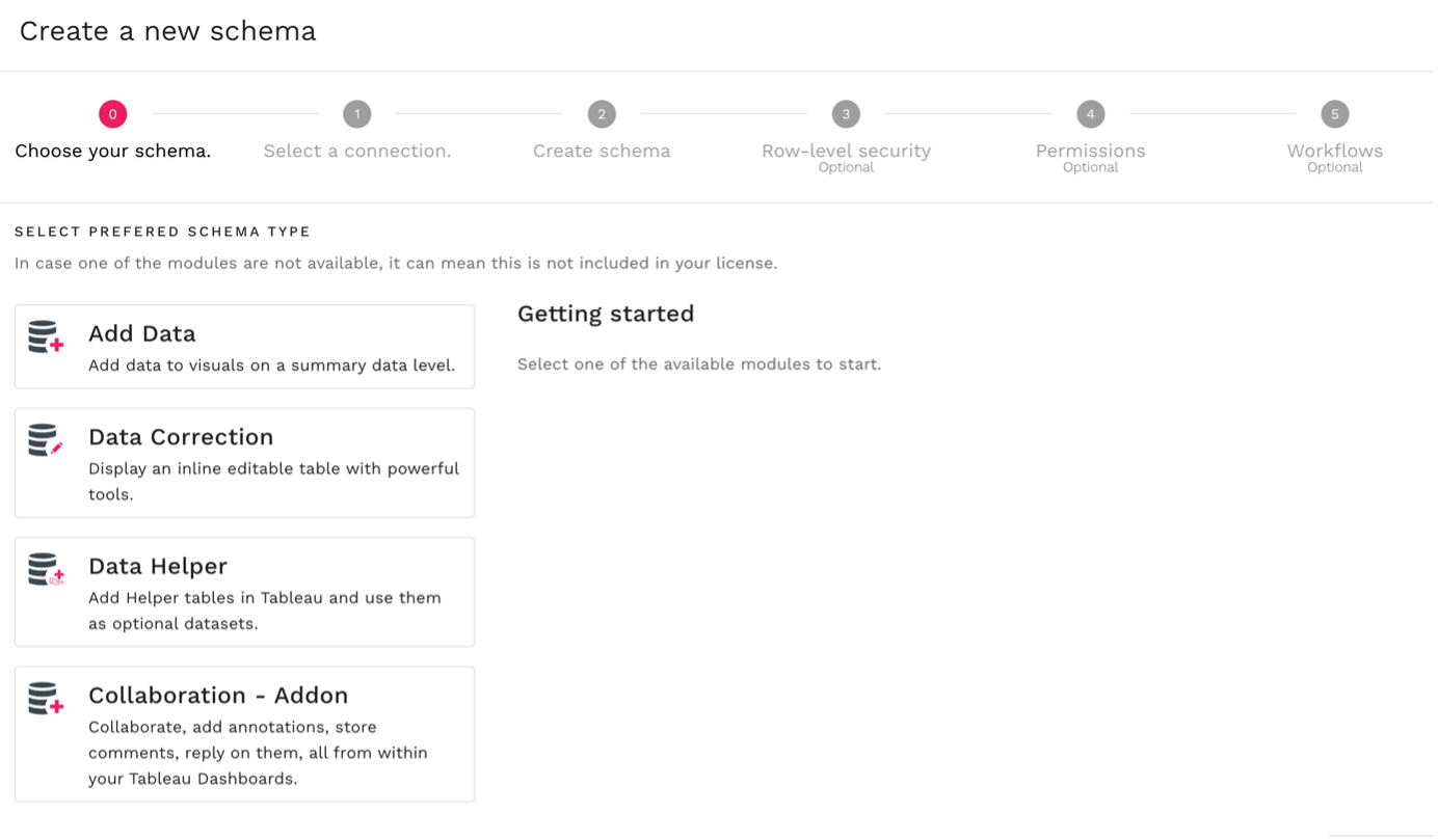 Set your Schema in Tableau